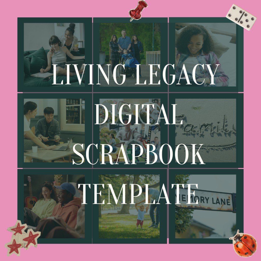 Living Legacy Digital Scrapbook — memory book template for Canva